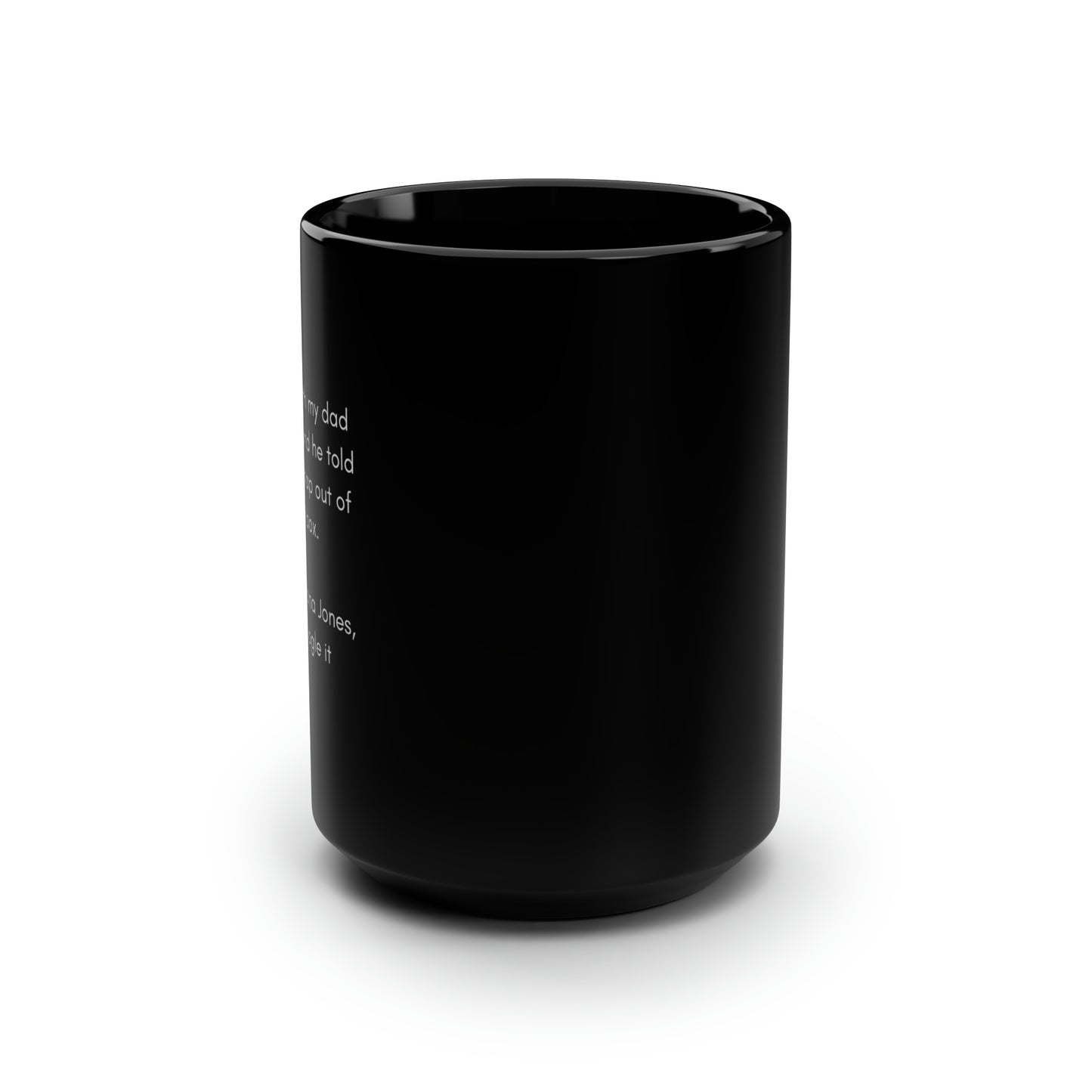 Driving with dad, black 15 oz mug