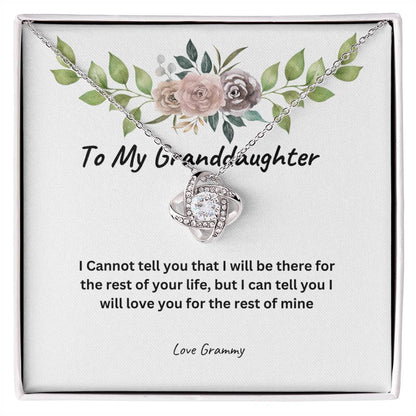 To My Granddaughter Love Grammy/ Love knot Necklace