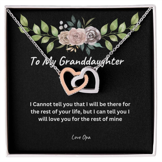 To My Granddaughter Interlocking Heart Necklace