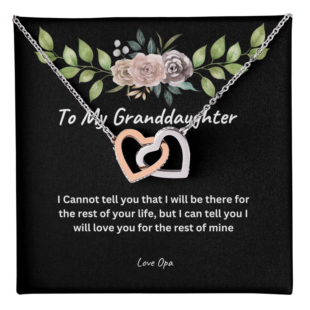 To My Granddaughter Interlocking Heart Necklace